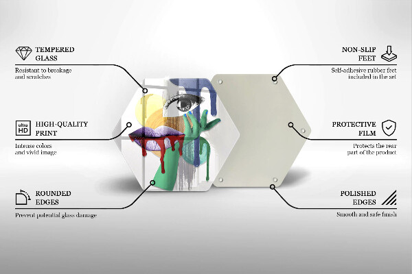 Tagliere in vetro Collage astratto di arte
