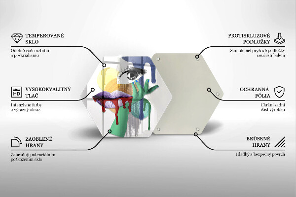 Tagliere in vetro Collage astratto di arte