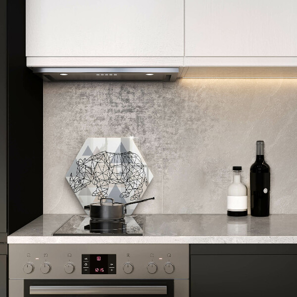 Tagliere in vetro Rinoceronte di linea artistica