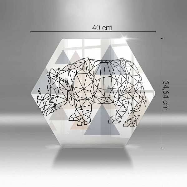 Tagliere in vetro Rinoceronte di linea artistica