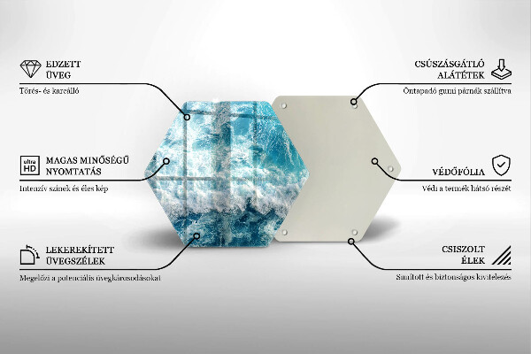 Tagliere in vetro Onde dell'acqua di mare