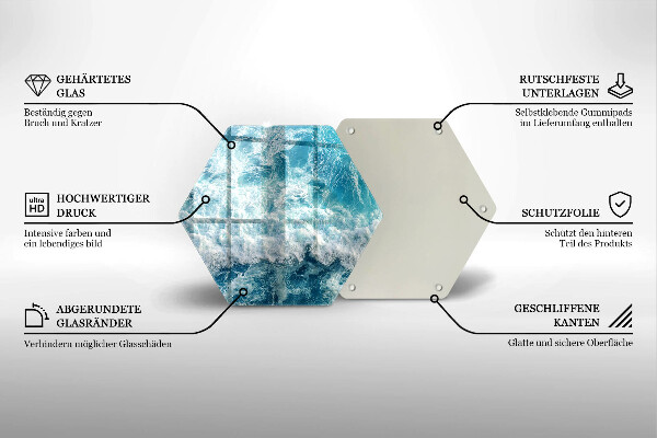 Tagliere in vetro Onde dell'acqua di mare