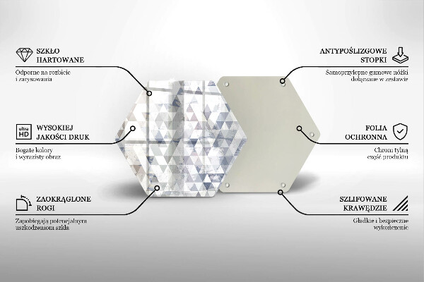 Tagliere in vetro Modello triangoli