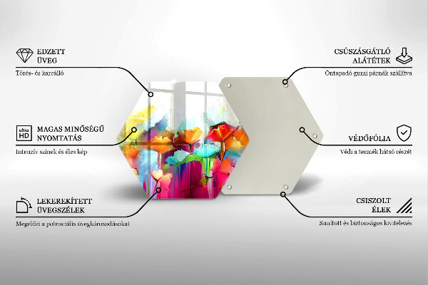 Tagliere in vetro Fiori dipinti