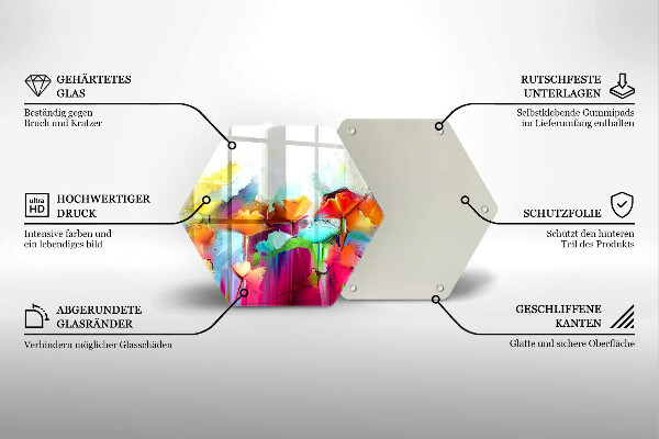 Tagliere in vetro Fiori dipinti