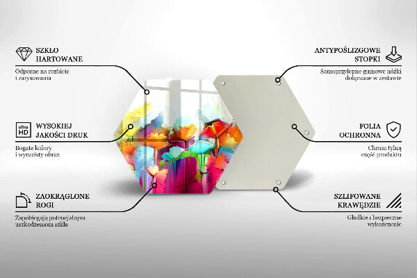 Tagliere in vetro Fiori dipinti