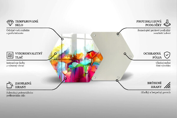 Tagliere in vetro Fiori dipinti