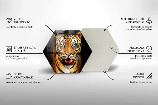 Tagliere in vetro Tigre animale selvatico