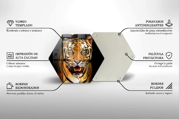 Tagliere in vetro Tigre animale selvatico