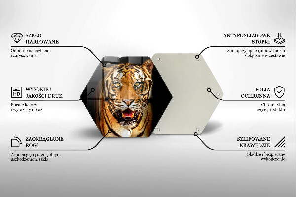 Tagliere in vetro Tigre animale selvatico