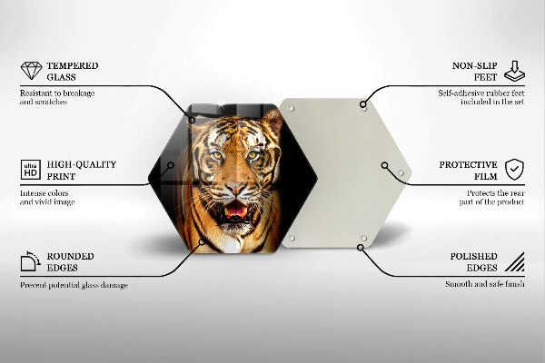 Tagliere in vetro Tigre animale selvatico