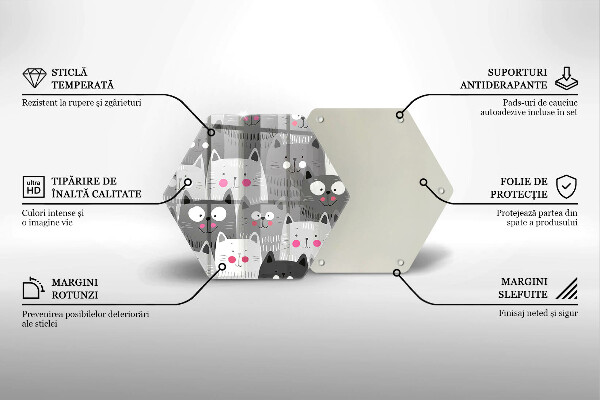 Tagliere in vetro Illustrazione dei gatti