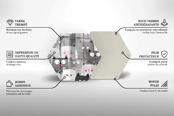 Tagliere in vetro Illustrazione dei gatti