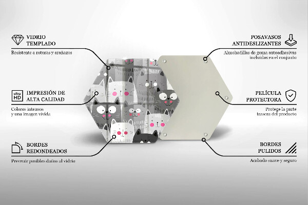 Tagliere in vetro Illustrazione dei gatti