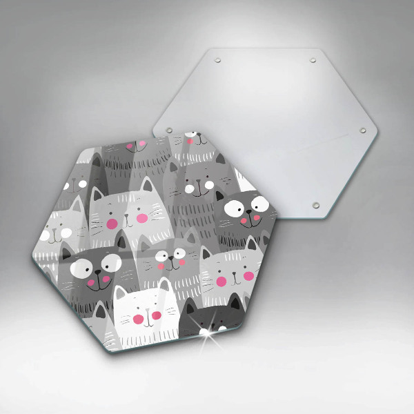 Tagliere in vetro Illustrazione dei gatti