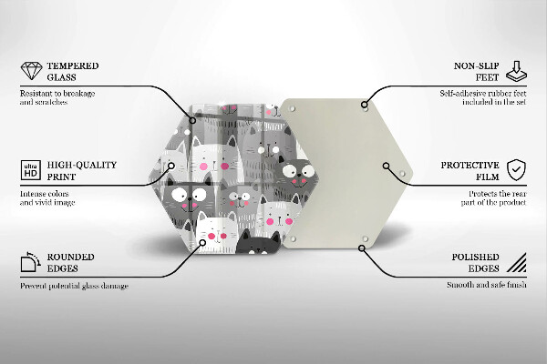 Tagliere in vetro Illustrazione dei gatti