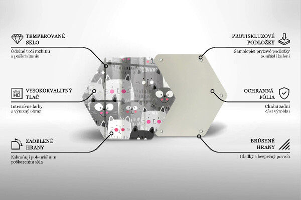 Tagliere in vetro Illustrazione dei gatti