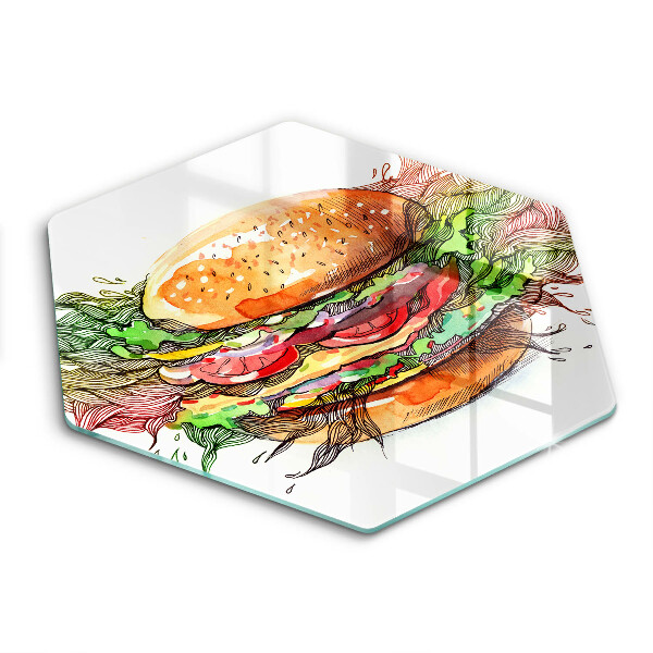 Tagliere in vetro Disegno dell'hamburger