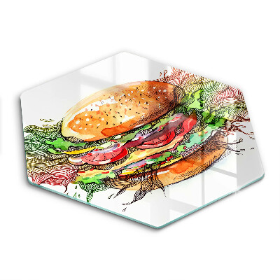 Tagliere in vetro Disegno dell'hamburger