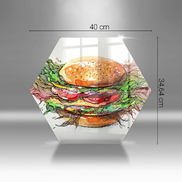 Tagliere in vetro Disegno dell'hamburger