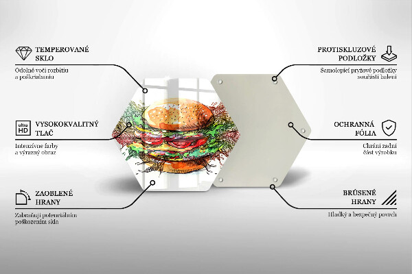 Tagliere in vetro Disegno dell'hamburger