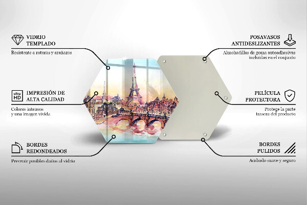 Tagliere in vetro Paesaggio della Torre Eiffel di Parigi