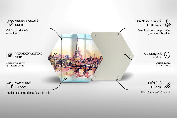 Tagliere in vetro Paesaggio della Torre Eiffel di Parigi