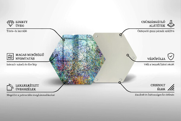 Tagliere in vetro Astrazione di linee colorate
