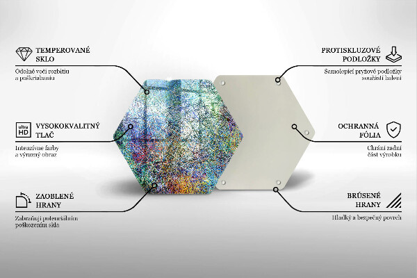 Tagliere in vetro Astrazione di linee colorate