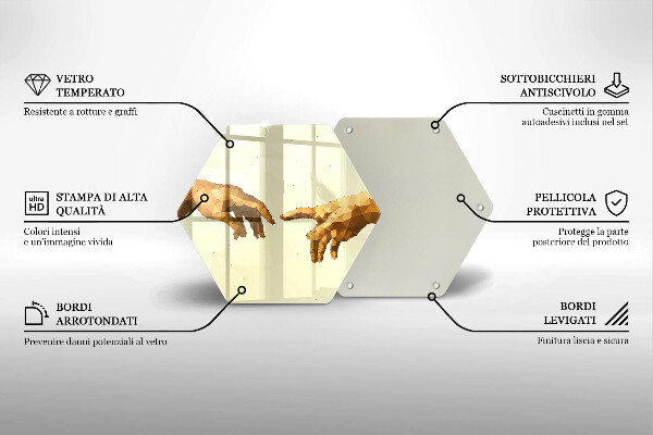 Tagliere in vetro Creazione delle mani di Adamo