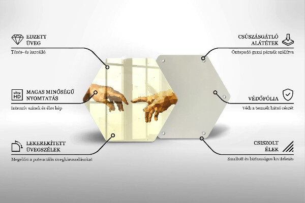 Tagliere in vetro Creazione delle mani di Adamo