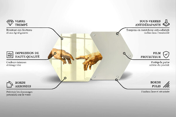 Tagliere in vetro Creazione delle mani di Adamo