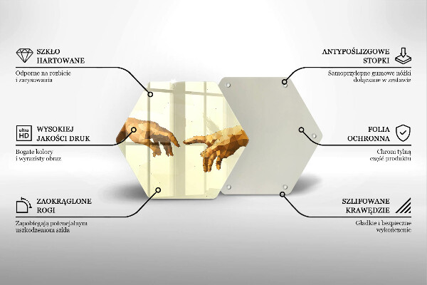 Tagliere in vetro Creazione delle mani di Adamo