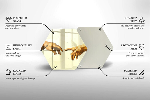 Tagliere in vetro Creazione delle mani di Adamo