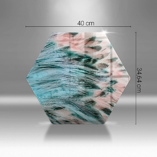 Tagliere in vetro Piume di uccelli boho