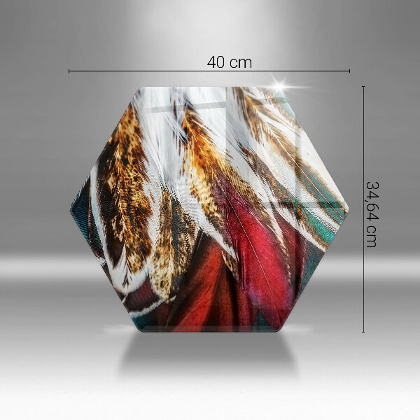 Tagliere in vetro Piume di uccelli boho
