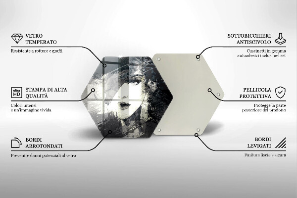 Tagliere in vetro Dipinto di una donna