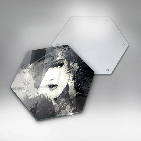 Tagliere in vetro Dipinto di una donna