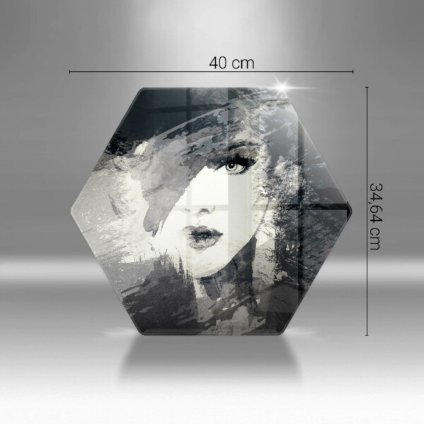 Tagliere in vetro Dipinto di una donna