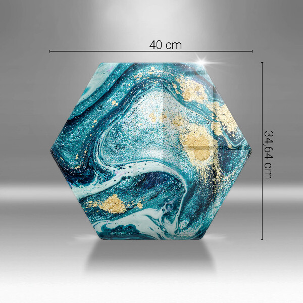 Tagliere in vetro temperato Astrazione dell'oro blu