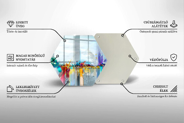 Tagliere in vetro temperato Astrazione dipinta