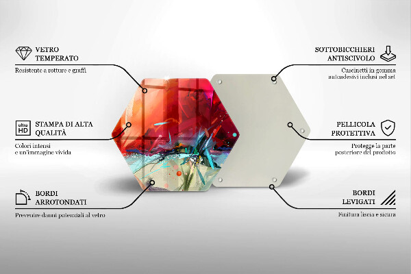 Tagliere in vetro temperato Astrazione dipinta