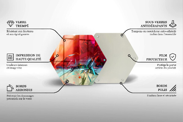 Tagliere in vetro temperato Astrazione dipinta