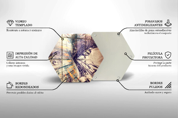 Tagliere in vetro temperato Composizione moderna