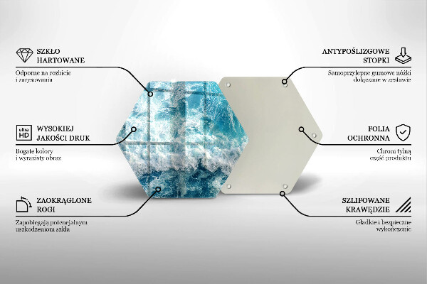 Tagliere in vetro temperato Onde dell'acqua di mare