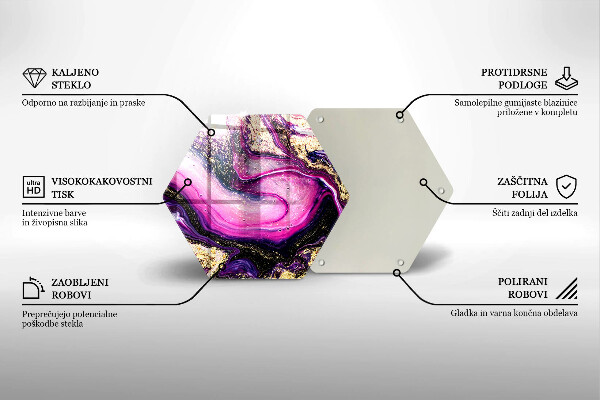 Tagliere in vetro temperato Oro di disegno astratto