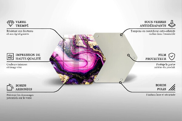 Tagliere in vetro temperato Oro di disegno astratto