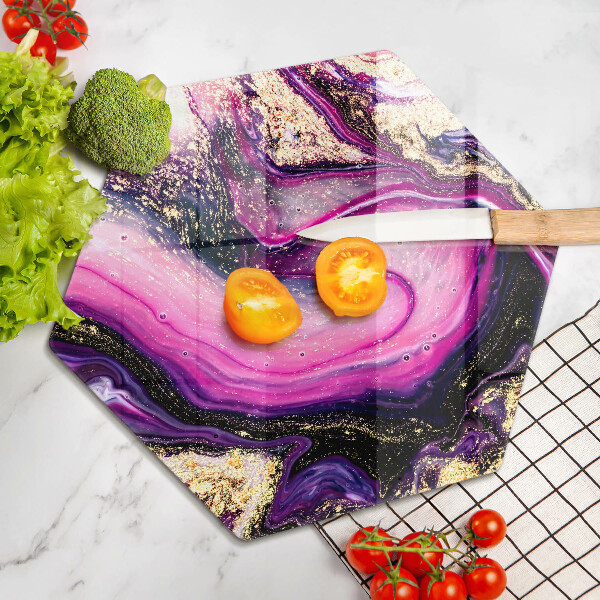 Tagliere in vetro temperato Oro di disegno astratto