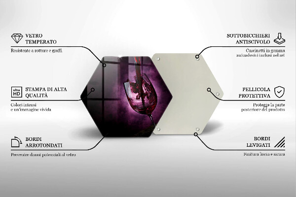 Tagliere in vetro Un bicchiere di vino