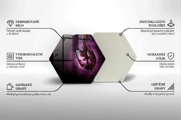 Tagliere in vetro Un bicchiere di vino